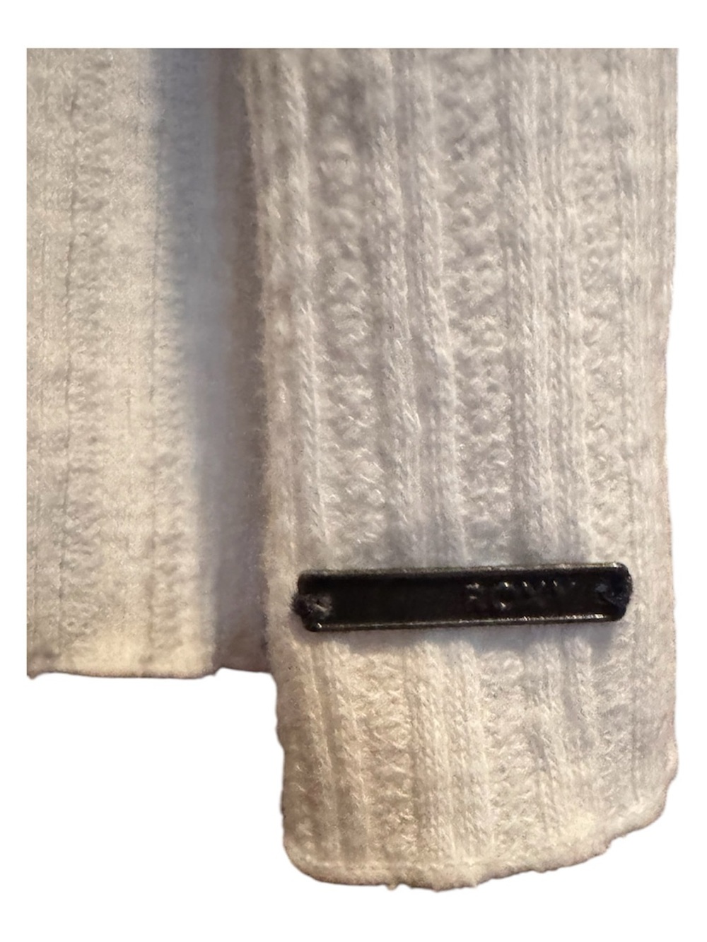 Roxy Sandy Hills Women's Size Large White Rib Knit Square Button Up Mini Dress - Picture 6 of 6